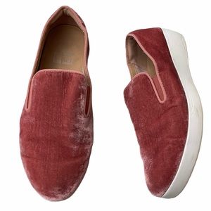 Fitflop Pink Velvet Slip On Casual Loafer Flats